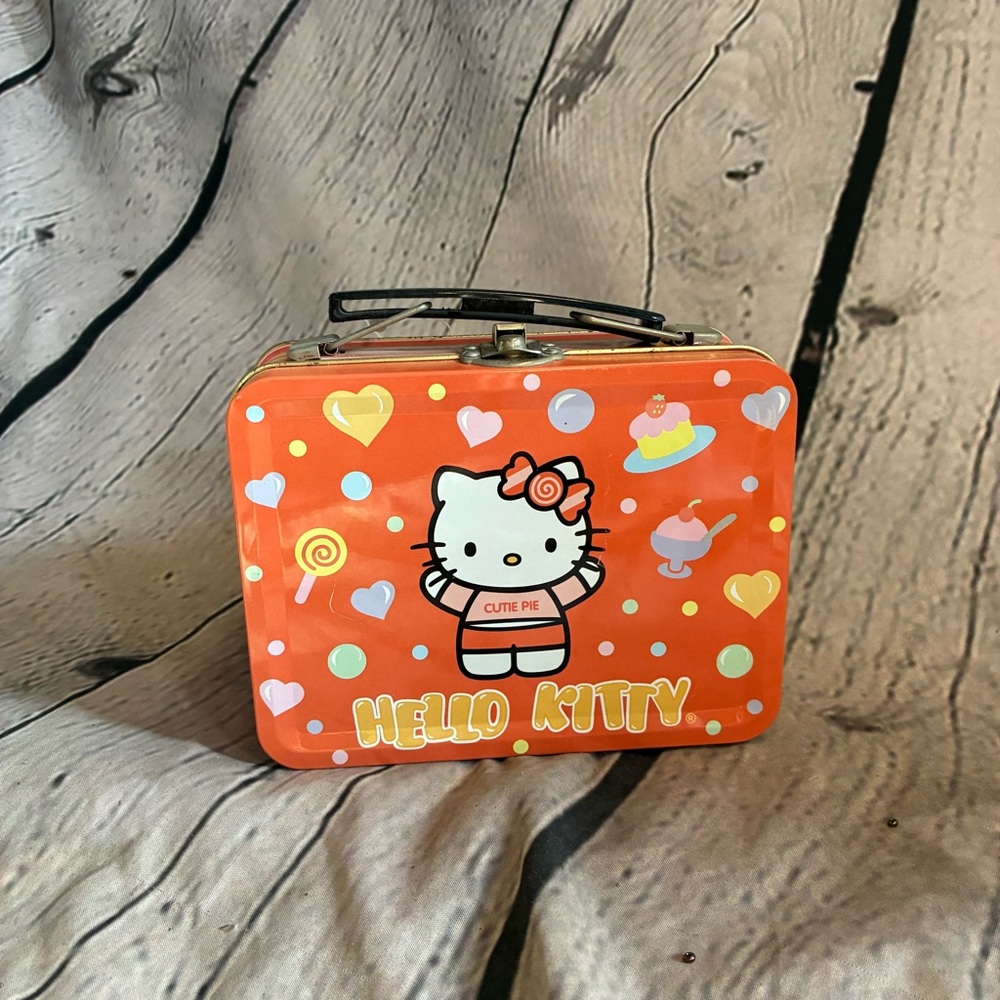 5/$20 Hello Kitty Cutie Pie Tin Lunch Box Rare 5.5" Sanrio 2004 Collectible VTG